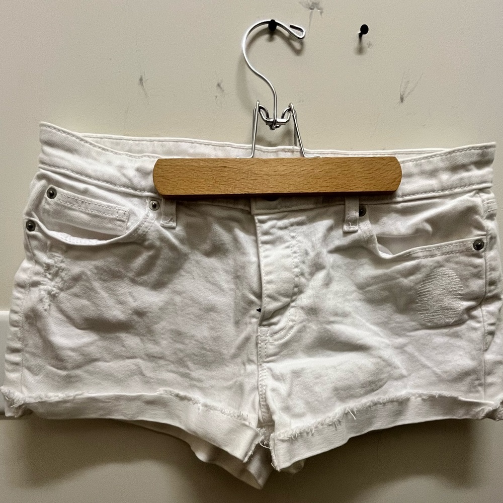 White jean shorts